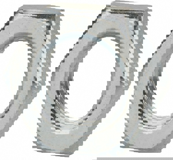 Jam Nut: M18x2.5, Grade 2H Steel, Bright/Uncoated Finish