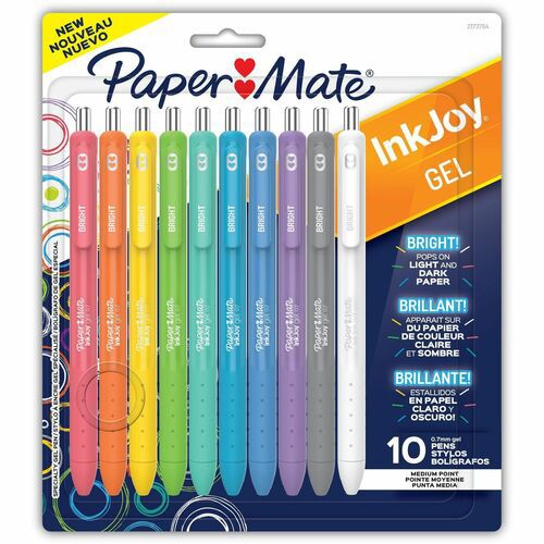 PEN,GEL BRIGHT,10CT,AST