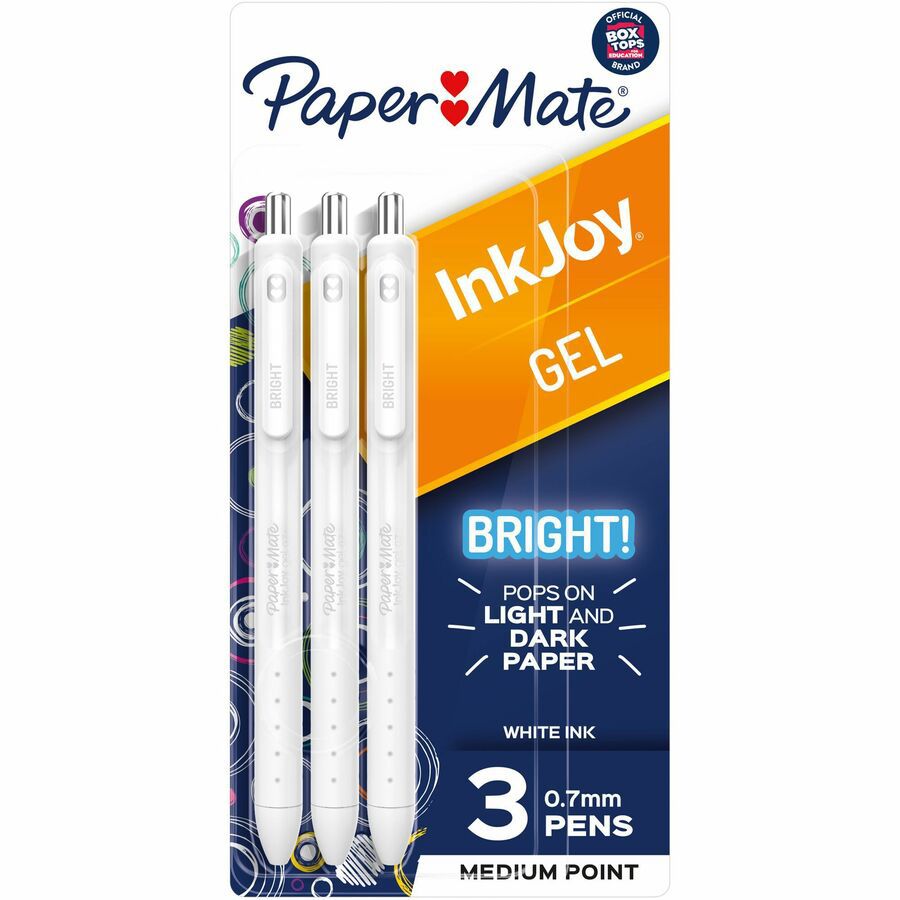PEN,IJ GEL,BRIGHT,3PK,WH