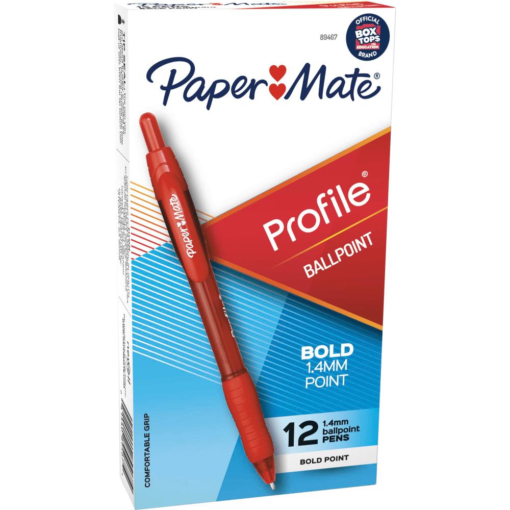 Ball Point Pen: Conical Tip, Red Ink