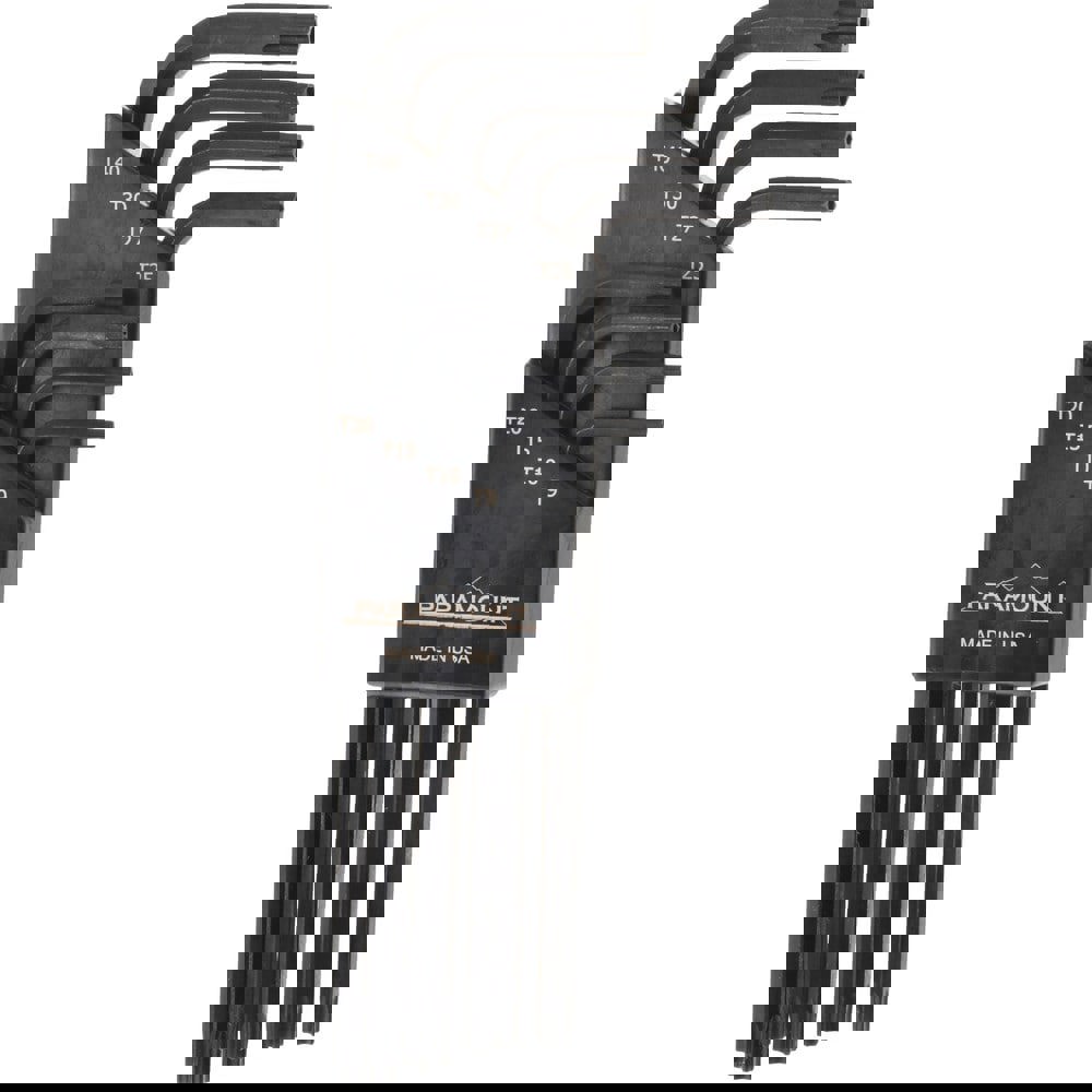 Torx Key Set: 8 Pc, L-Key Handle, TR9 to T40