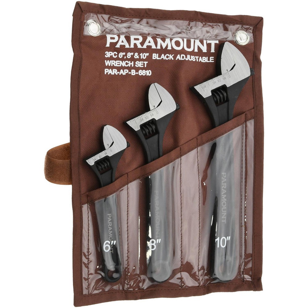 Adjustable Wrench Set: 3 Pc, 10