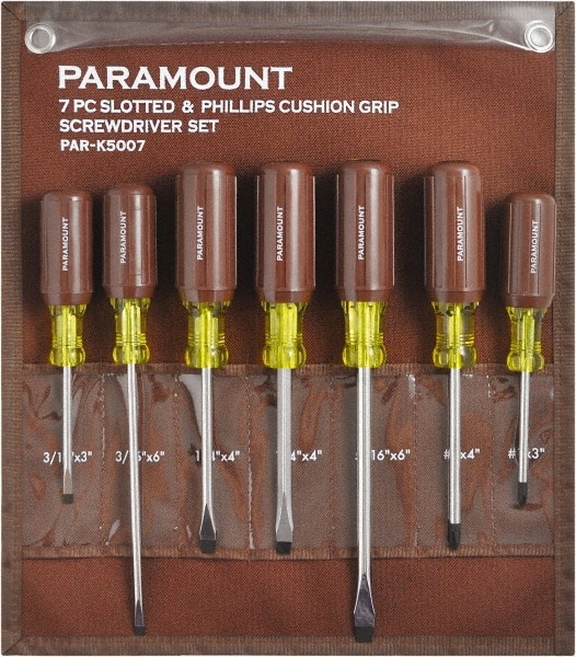 Screwdriver Set: 7 Pc, Phillips & Slotte