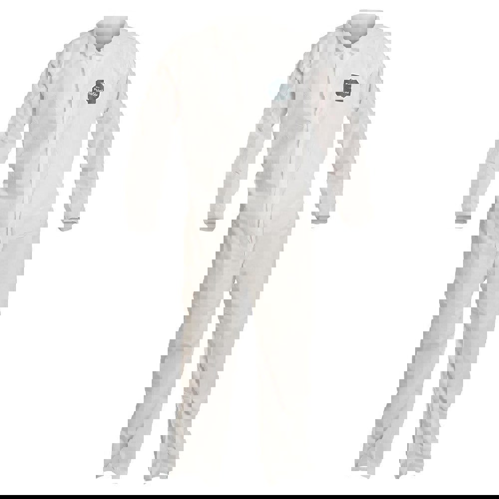 Disposable Coveralls: Size 4X-Large, Film Laminate, Zipper Closure