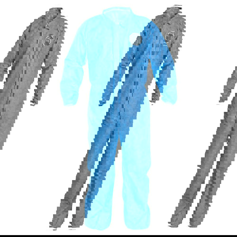 Disposable Coveralls: Size X-Large, Film Laminate, Zipper Closure