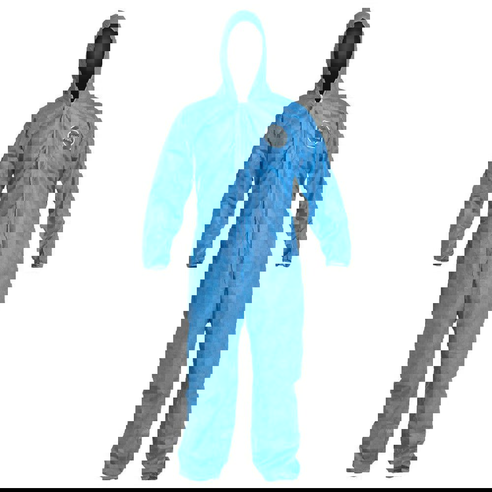 Disposable Coveralls: Size 2X-Large, Film Laminate, Zipper Closure