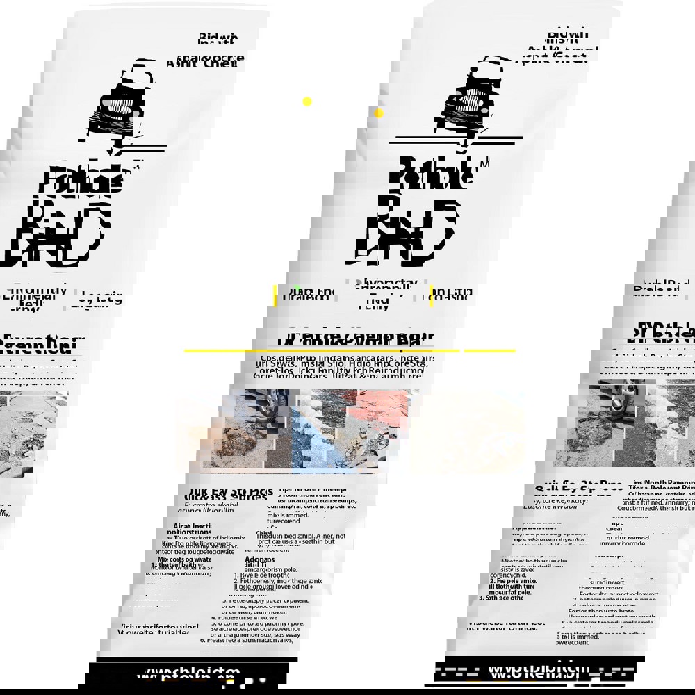 Drywall & Hard Surface Compounds; Product Type: Asphalt Patch; Concrete Repair; Pothole Patch ; Color: Gray ; Container Size: 50 lb ; Container Type: Bag ; Application Method: Concrete Placer; Trowel ; Composition: Binding Powder; Sand; Aggregate