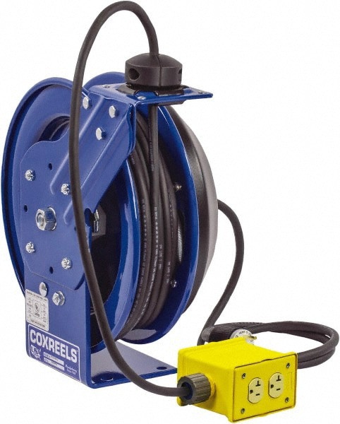 Cord & Cable Reel: 12 AWG, 50' Long, Quad Outlet End