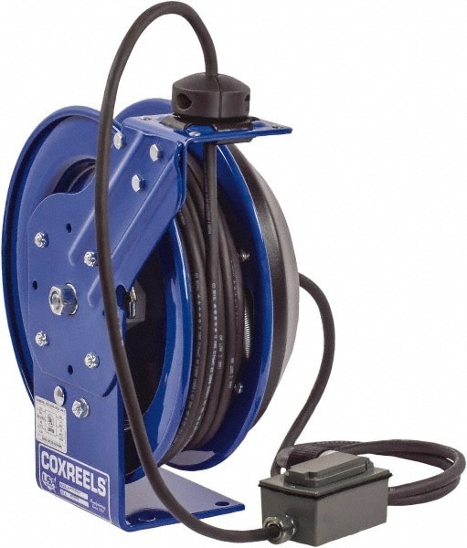 Cord & Cable Reel: 12 AWG, 50' Long, Duplex Outlet Box with GFCI End