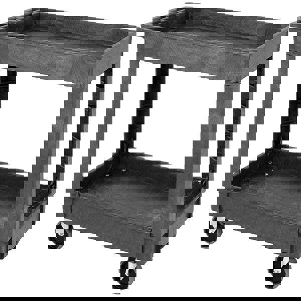 Mobile Utility Cart: Plastic, Gray