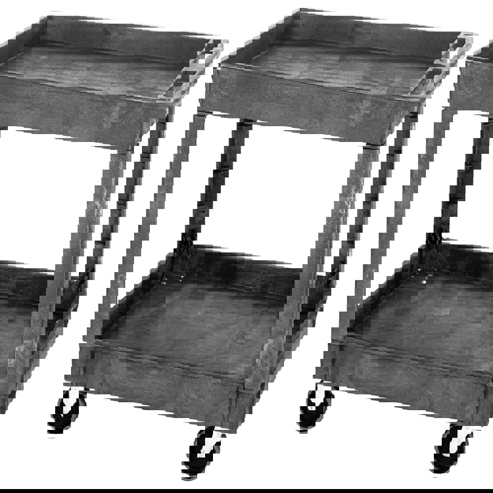 Mobile Utility Cart: Plastic, Gray