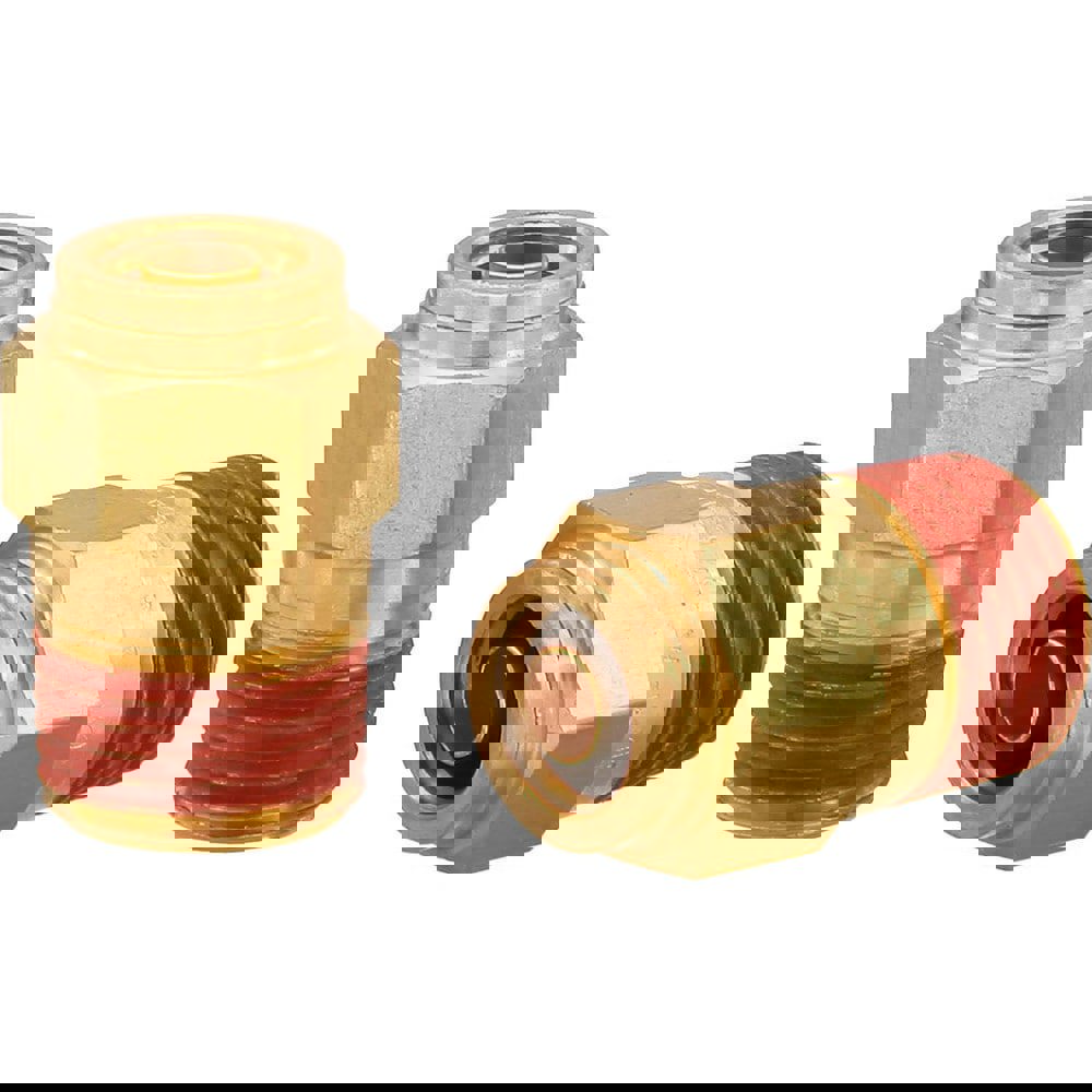 Metal Push-To-Connect Tube Fittings; Fitting Type: Straight ; Connection Type: Push-to-Connect x MNPT ; Material: Brass ; Tube Outside Diameter: 3/8 ; Thread Type: NPT ; Standards: DOT