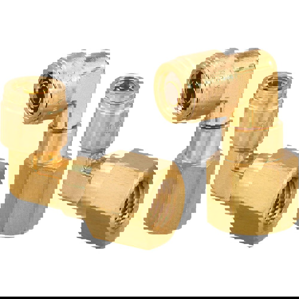 Metal Push-To-Connect Tube Fittings; Connection Type: Push-to-Connect x FNPT ; Material: Brass ; Tube Outside Diameter: 1/4 ; Maximum Working Pressure (Psi - 3 Decimals): 250.000 ; Standards: DOT ; Thread Type: NPT