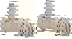 Push-To-Connect Tube Fitting: Male Swivel Run Tee, 1/2