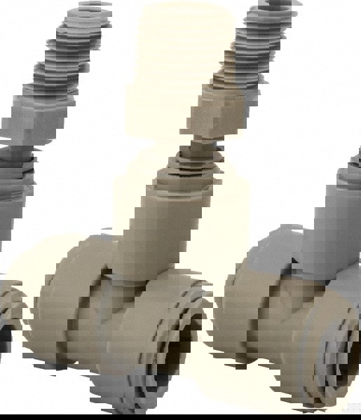 Push-To-Connect Tube Fitting: Male Swivel Branch Tee, 3/8