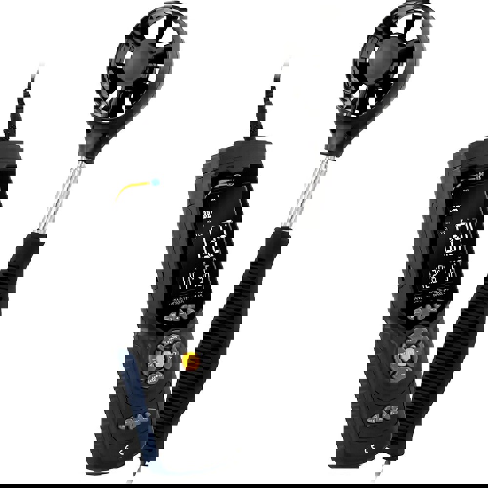 Airflow Meters & Thermo-Anemometers; Meter Type: Integral Vane Anemometer ; Measures: Airflow; Temperature ; Humidity Sensing: Yes ; Data Logging: Yes ; Auto Power Off: Yes ; Minimum Air Velocity: 60