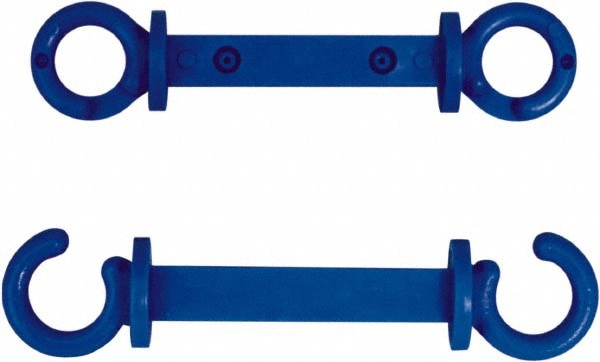 Pedestrian Barrier C-Hook: Plastic, Blue, Use with Plastic Chain