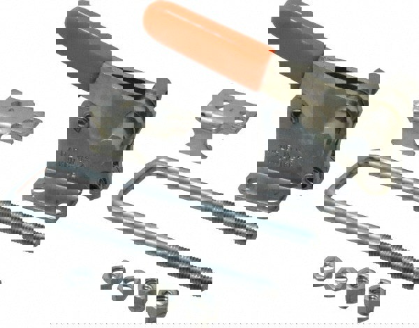 Pull-Action Latch Clamp: Vertical, 2,000 lb, U-Hook, Flanged Base