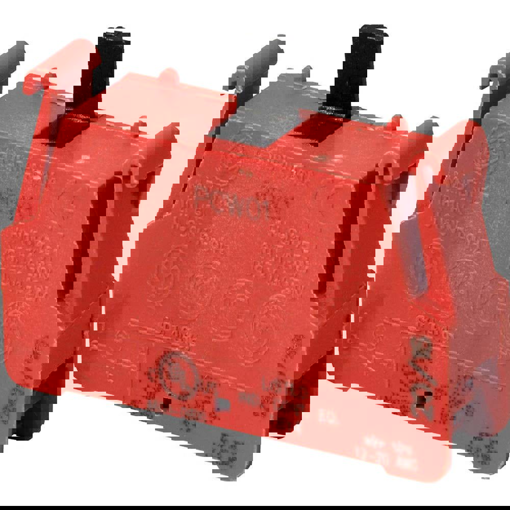 Pushbutton Switch Accessories; Switch Accessory Type: Contact Block ; For Use With: Pendtant Stations ; Color: Red ; Operator Illumination: NonIlluminated ; Material: Plastic ; UNSPSC Code: 39122216