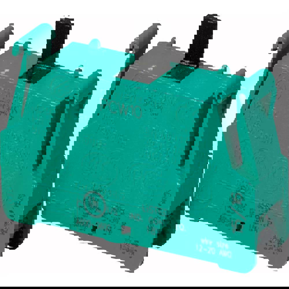 Pushbutton Switch Accessories; Switch Accessory Type: Contact Block ; For Use With: Pendtant Stations ; Color: Green ; Operator Illumination: NonIlluminated ; Material: Plastic ; UNSPSC Code: 39122216