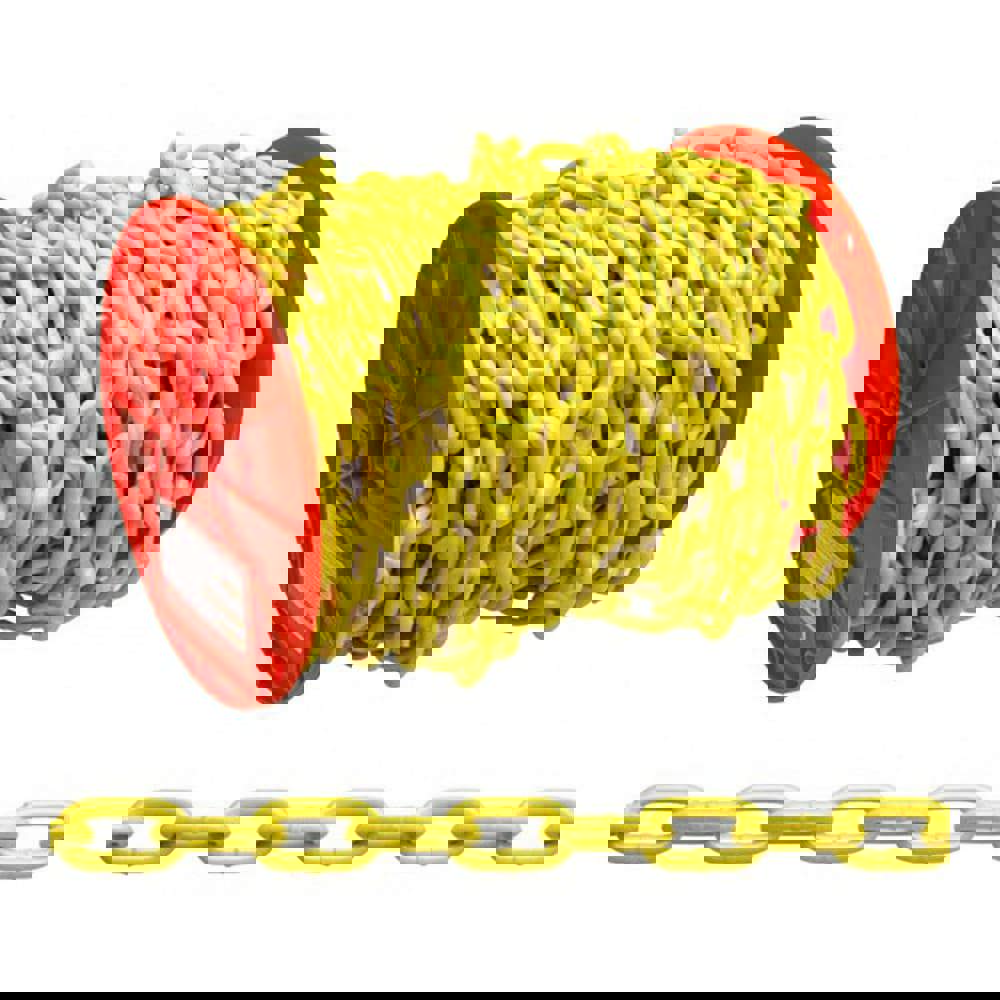 Welded Chain; Load Capacity 1300; Material: Carbon Steel; Chain Grade: 30; Welding Type: Welded; For Lifting: No; Overall Length: 60 ft, Type: Proof Coil Chain; Inside Width: 0.45 in; Trade Size: 1/4