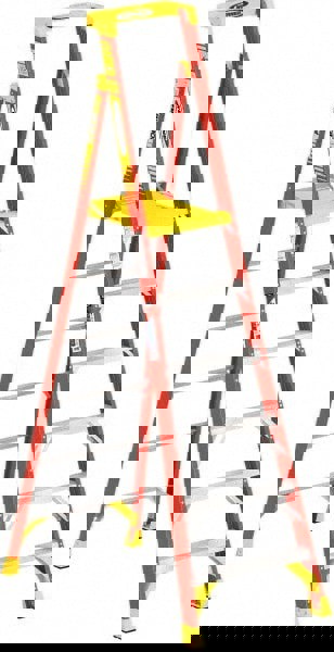 6 Step Fiberglass Foldable Step Ladder: Type IA 300 lb Capacity 8' Height