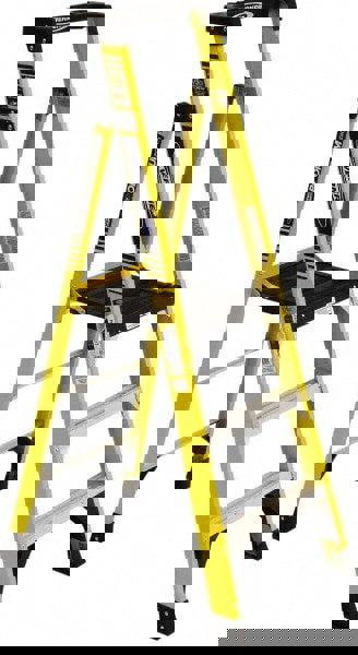 3 Step Fiberglass Foldable Step Ladder: Type IAA 375 lb Capacity 5' Height