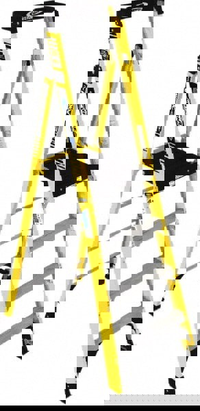 4 Step Fiberglass Foldable Step Ladder: Type IAA 375 lb Capacity 6' Height