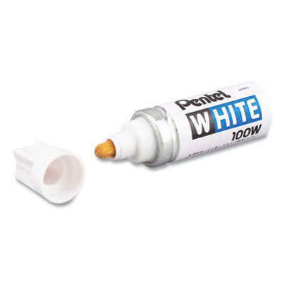 Permanent Marker: White, AP Non-Toxic, Broad Point
