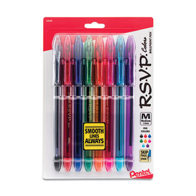 PENTEL RSVP BP MED ASST 8PK