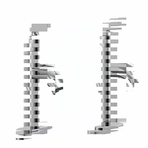 Single Handle Monoblock Bathroom Sink Faucet in Polished Chrome