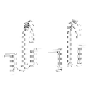 Two Handle Widespread Bathroom Sink Faucet in Polished Chrome