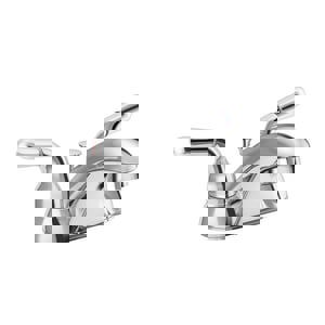 Two Handle Monoblock Bathroom Sink Faucet in Chrome