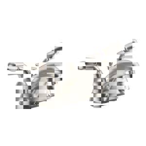 Two Handle Centerset Bathroom Sink Faucet in Brushed Nickel