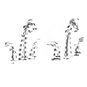 Two Handle Widespread Bathroom Sink Faucet in Polished Chrome