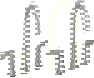 Two Handle Widespread Bathroom Sink Faucet in Brushed Nickel