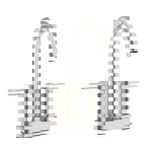 Two Handle Centerset Bathroom Sink Faucet in Brushed Nickel
