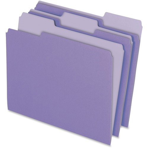 File Folders with Top Tab: Letter, Lavender, 100/Pack