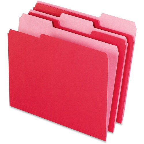 File Folders with Top Tab: Letter, Red, 100/Pack