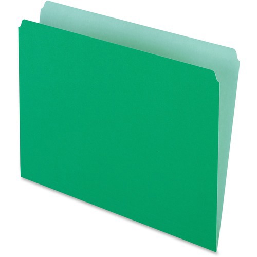 File Folders with Top Tab: Letter, Green, 100/Pack