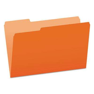 File Folders with Top Tab: Legal, Orange, 100/Pack