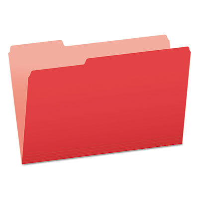 File Folders with Top Tab: Legal, Red, 100/Pack