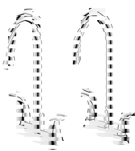 Two Handle Kitchen Faucet in Polished Chrome