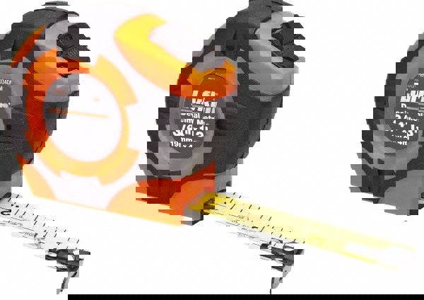 Tape Measure: 12' Long, 19 mm Width, Yellow Blade