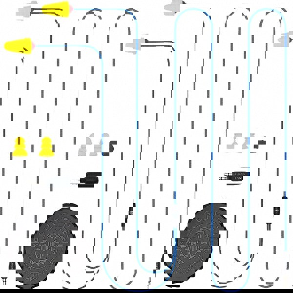 Hearing Protection/Communication; Type: Earplugs w/Audio; Overall Length: 54 in; Standards: ANSI S3.19-1974; Noise Reduction Rating (dB): 26.00; Disposable or Reusable Plug: Reusable; Plug Color: Blue; Yellow; ANSI Specification: ANSI S3.19-1974; Other Co