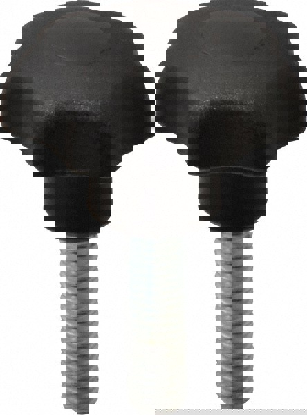 Lobed Knob: 50.00 mm Head Dia, 7-Point, Thermoplastic Elastomer