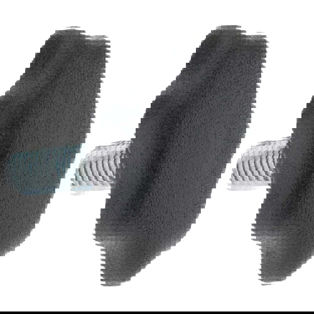 Lobed Knob: 25.00 mm Head Dia, 7-Point, Thermoplastic Elastomer