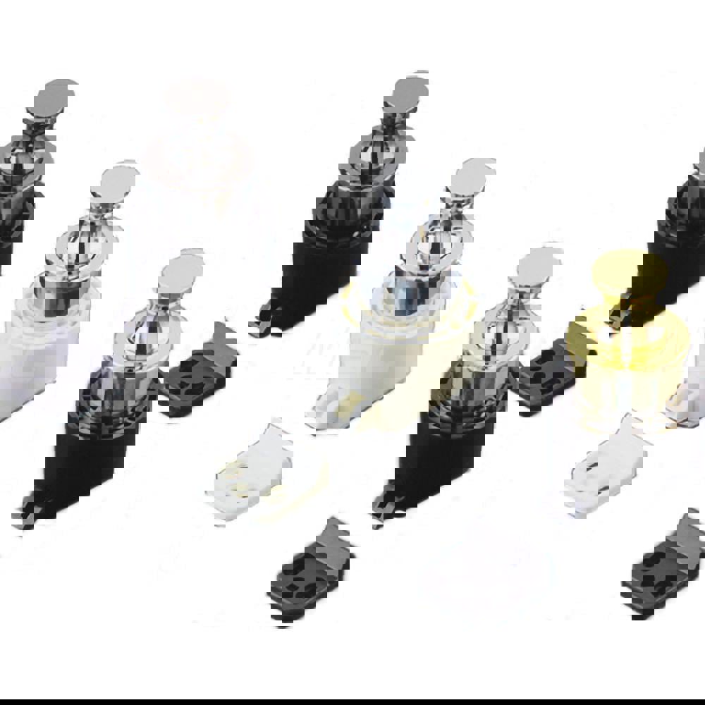 Push Knob Door Latch: 34 mm OAW, 49 mm OAH, Zinc Alloy, Chrome-Plated