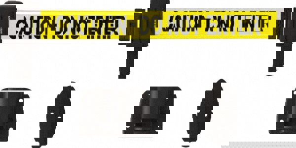 Wall-Mount Retractable Belt Barrier: Black & Yellow, 15' Belt Barrier Length