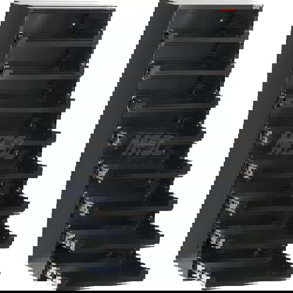 Small Parts Cabinets; Type: Slide Rack Cabinet w/ Drawers ; Width (Inch): 20-1/2 ; Depth (Inch): 12-1/2 ; Height (Inch): 30 ; Frame Material: Steel ; Number Of Drawers: 8.000